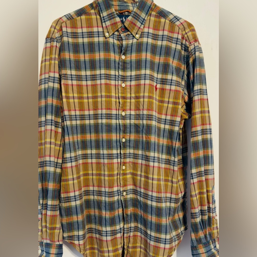 Ralph Lauren Classic Fit‎ 100% Cotton Multicolored Men’s L Long Sleeve Button